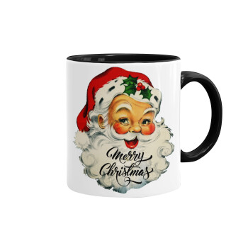 Santa vintage, Mug colored black, ceramic, 330ml