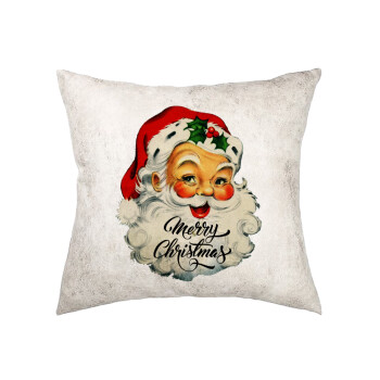 Santa vintage, Μαξιλάρι καναπέ Δερματίνη Γκρι 40x40cm με γέμισμα