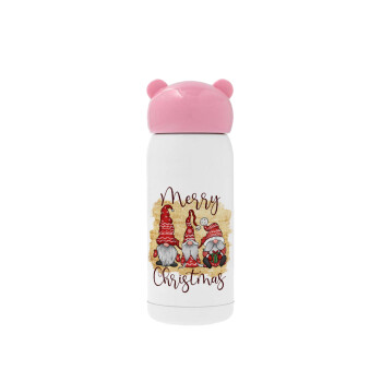 Xmas Elves, Pink stainless steel thermal flask, 320ml