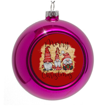 Xmas Elves, Purple Christmas tree ornament bauble 8cm