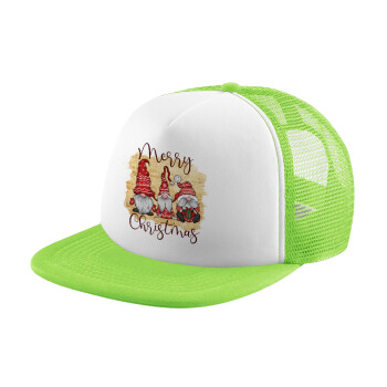 Xmas Elves, Child's Soft Trucker Hat with Green/White Mesh (POLYESTER, CHILDREN'S, ONE SIZE)