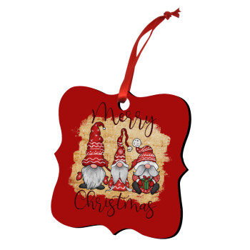 Xmas Elves, Christmas ornament polygon wooden 7.5cm