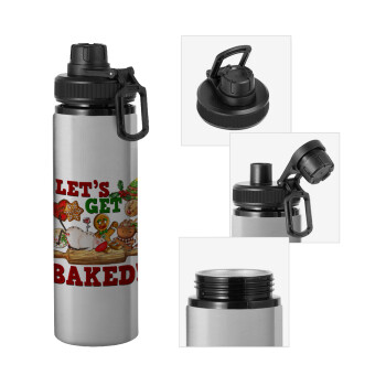 Let's get baked, Metallic water bottle with safety cap, 850ml aluminum