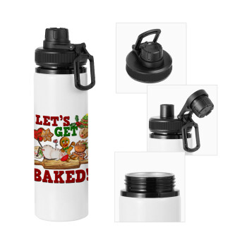 Let's get baked, Metal water bottle with safety cap, aluminum 850ml