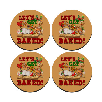 Let's get baked, ΣΕΤ 4 Σουβέρ ξύλινα στρογγυλά (9cm)