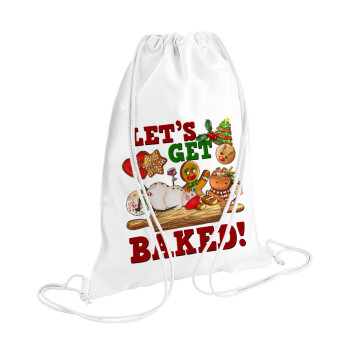 Let's get baked, Backpack pouch GYMBAG white (28x40cm)