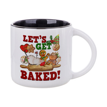 Let's get baked, Κούπα κεραμική 400ml Λευκή/Μαύρη