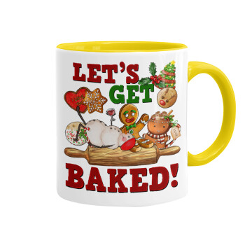 Let's get baked, Mug colored yellow, ceramic, 330ml