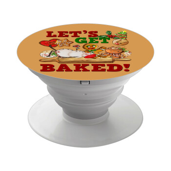 Let's get baked, Phone Holders Stand  White Hand-held Mobile Phone Holder