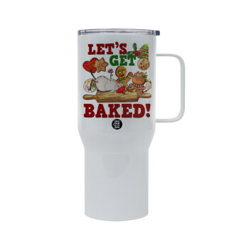 Let's get baked, Mega Stainless steel Tumbler with lid, double wall 750L