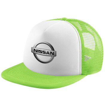 nissan, Adult Soft Trucker Hat with Mesh GREEN/WHITE (POLYESTER, ADULT, ONE SIZE)