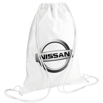 nissan, Backpack pouch GYMBAG white (28x40cm)