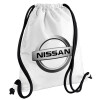 Backpack pouch GYMBAG white, with pocket (40x48cm) & thick cords