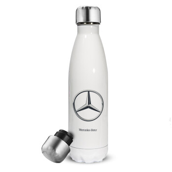 mercedes, Metal mug thermos White (Stainless steel), double wall, 500ml
