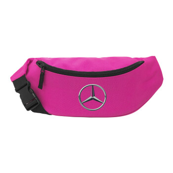 mercedes, Unisex τσαντάκι μέσης (μπανάνα) χρώματος ΡΟΖ με 2 τσέπες