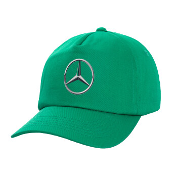 mercedes, Καπέλο παιδικό Baseball, 100% Βαμβακερό Twill, Πράσινο (ΒΑΜΒΑΚΕΡΟ, ΠΑΙΔΙΚΟ, UNISEX, ONE SIZE)