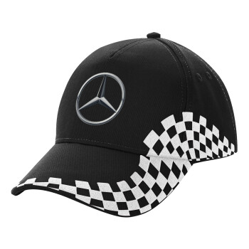 mercedes, Adult Ultimate BLACK RACING Cap, (100% COTTON DRILL, ADULT, UNISEX, ONE SIZE)