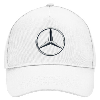 mercedes, Adult Baseball Cap, Drill, White (100% COTTON, ADULT, UNISEX, ONE SIZE)