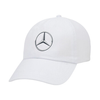 mercedes, Καπέλο Ενηλίκων Baseball Λευκό 5-φύλλο (POLYESTER, ΕΝΗΛΙΚΩΝ, UNISEX, ONE SIZE)