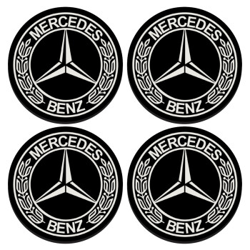 mercedes, ΣΕΤ 4 Σουβέρ ξύλινα στρογγυλά (9cm)