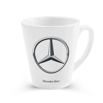 mercedes, Κούπα κωνική Latte Λευκή, κεραμική, 300ml