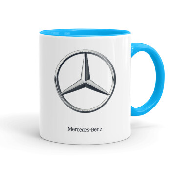 mercedes, Mug colored light blue, ceramic, 330ml