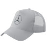 Adult Structured Trucker Hat, with Mesh, GRAY (100% COTTON, ADULT, UNISEX, ONE SIZE)