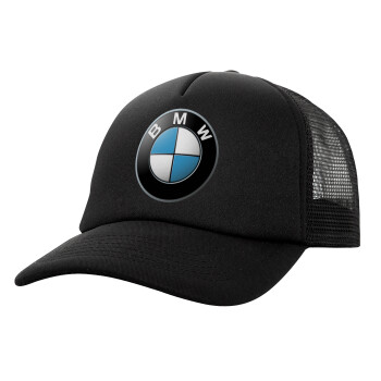 BMW, Καπέλο Ενηλίκων Soft Trucker με Δίχτυ Μαύρο (POLYESTER, ΕΝΗΛΙΚΩΝ, UNISEX, ONE SIZE)