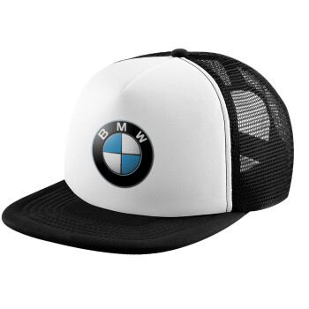 BMW, Καπέλο παιδικό Soft Trucker με Δίχτυ ΜΑΥΡΟ/ΛΕΥΚΟ (POLYESTER, ΠΑΙΔΙΚΟ, ONE SIZE)