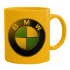 Ceramic coffee mug yellow, 330ml (1pcs)