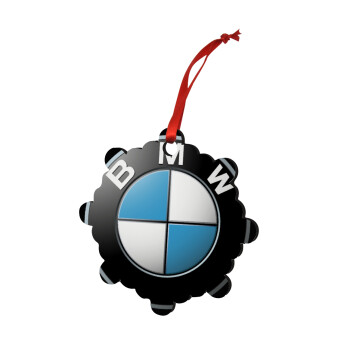 BMW, Christmas ornament snowflake wooden 7.5cm