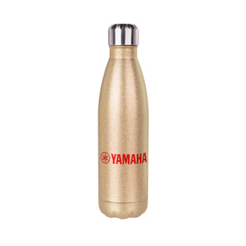 Yamaha, Glitter gold stainless steel thermos bottle, double-walled, 500ml