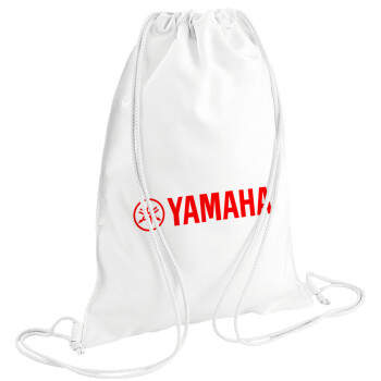 Yamaha, Τσάντα πλάτης πουγκί GYMBAG λευκή (28x40cm)