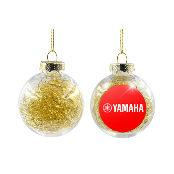 Yamaha, Transparent Christmas tree ball ornament with gold filling 8cm