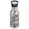 Metallic Silver with straw (500ml)