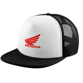 Honda, Καπέλο Ενηλίκων Soft Trucker με Δίχτυ Black/White (POLYESTER, ΕΝΗΛΙΚΩΝ, UNISEX, ONE SIZE)