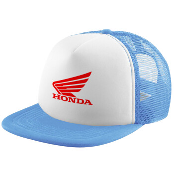 Honda, Καπέλο παιδικό Soft Trucker με Δίχτυ ΓΑΛΑΖΙΟ/ΛΕΥΚΟ (POLYESTER, ΠΑΙΔΙΚΟ, ONE SIZE)