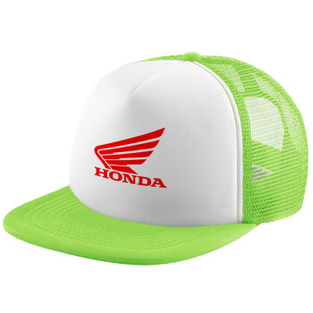 Honda, Child's Soft Trucker Hat with Green/White Mesh (POLYESTER, CHILDREN'S, ONE SIZE)