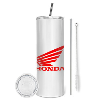 Honda, Tumbler ποτήρι θερμό από ανοξείδωτο ατσάλι 600ml, με μεταλλικό καλαμάκι & βούρτσα καθαρισμού