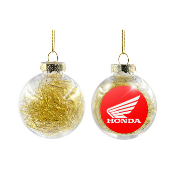 Honda, Transparent Christmas tree ball ornament with gold filling 8cm