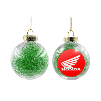 Honda, Transparent Christmas tree ball ornament with green filling 8cm