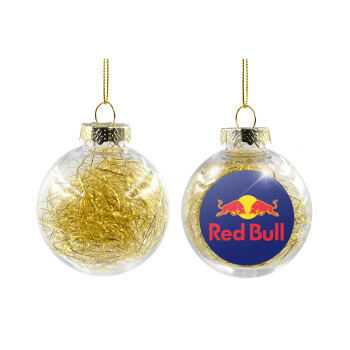 Redbull, Transparent Christmas tree ball ornament with gold filling 8cm