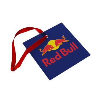 Redbull, Christmas ornament, glass square ornament 9x9cm