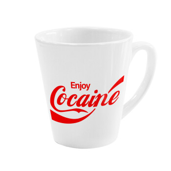 Enjoy Cocaine, Κούπα κωνική Latte Λευκή, κεραμική, 300ml