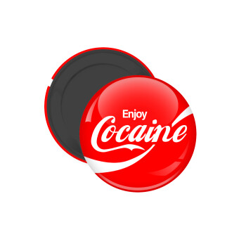 Enjoy Cocaine, Μαγνητάκι ψυγείου στρογγυλό διάστασης 5cm