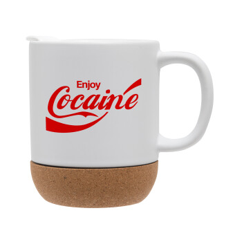 Enjoy Cocaine, Ceramic coffee mug Cork (MAT), 330ml (1pcs)