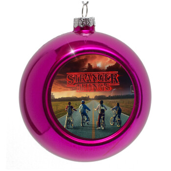 Stranger Things city, Purple Christmas tree ornament bauble 8cm