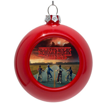 Stranger Things city, Red Christmas tree ornament bauble 8cm