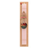 Easter Set, wooden keychain & scented flat Easter candle (30cm) (PINK)