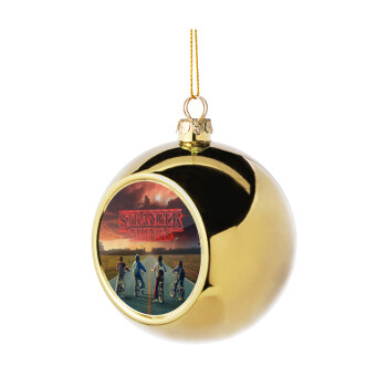 Stranger Things city, Golden Christmas tree ball ornament 8cm